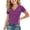 Dark Blue, variant on Casual Summer Tops for Girls Solid Color V Neck T-Shir Front Ruched Tee Soft Short Sleeve Blouse Age 4-15 Years Back to School Clothes