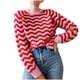 thumbnail image 2 of Suéter de cuello redondo para mujer, informal, de moda, con cuello redondo, rayas onduladas, manga larga, tejido, top acrílico para mujer, 2 of 6
