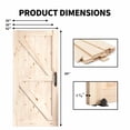 thumbnail image 3 of BALUS 42in x 84in Sliding Barn Door with 6.6ft Barn Door Hardware Kit & Handle, Pre-Drilled Ready to Assemble, DIY Unfinished Solid Spruce Wood Panelled Slab, X-Frame, Natural, 3 of 6