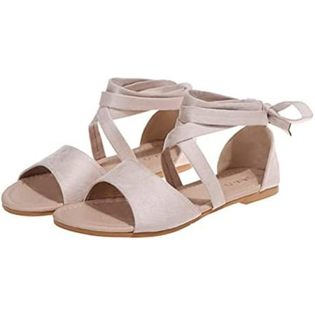 

Lace up Sandals Tie up Dress Summer Flat Sandals for Women Cute Wrap Ankle Strap Gladiator Sandals