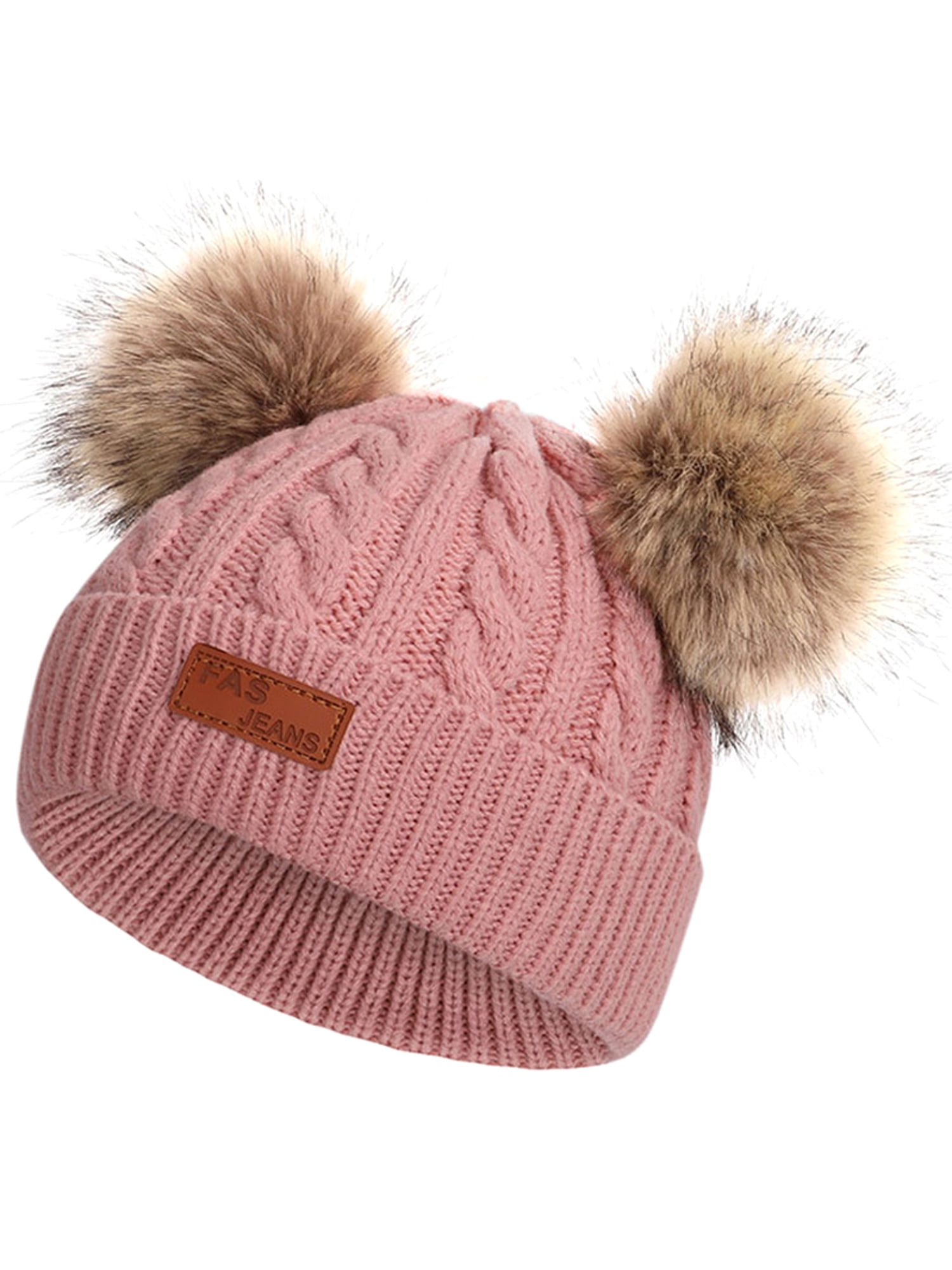 Baby's Kids Boy Girl Pom Pom Caps Winter Knitted Crochet Beanie Winter Hats