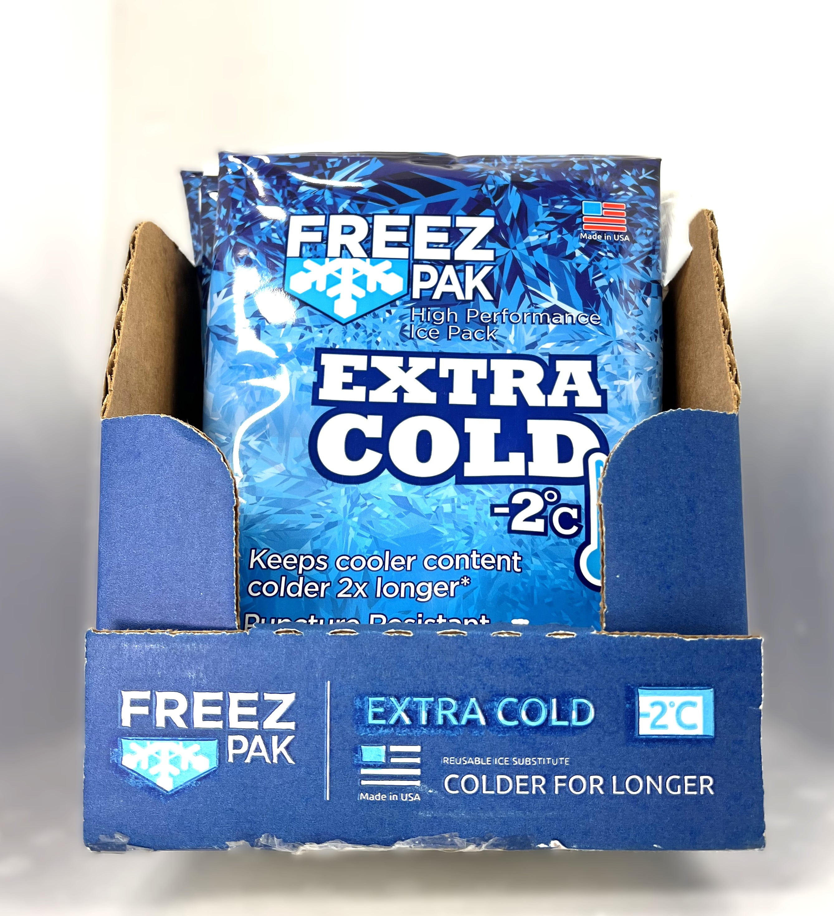 FREEZ PAK Extra Cold - 2C Ice Bag Reusable Ice Block Substitute, Blue