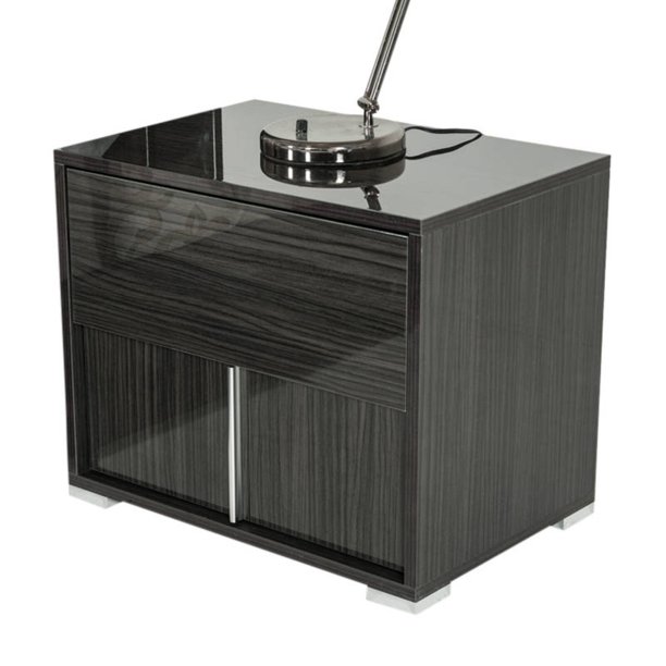 Modrest Ari Italian Modern Grey Nightstand