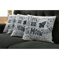 thumbnail image 5 of Ambesonne I Love You Throw Pillow Cover 4 Pack, Celestial Concept, 16", Blue Grey White, 5 of 5