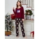 thumbnail image 2 of Pijamas navideños con estampado de Papá Noel para mujer, ropa de dormir de manga larga, ropa de descanso con cuello redondo, Pijamas encantadores para niña, 2 of 5