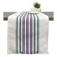 thumbnail image 2 of Fennco Styles Netural Stripes Fringe Canvas Cotton Table Linen Collection, 2 of 6