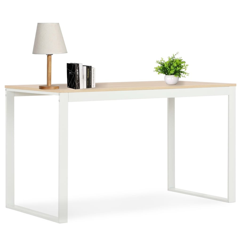 Kepooman Modern Rectangle Writing Computer Desk for Home Office, 47.2" x 23.6" x 28.7", White & Oak Kepooman Modern Rectangle Writing Computer Desk for Home Office, 47.2" x 23.6" x 28.7", White & Oak