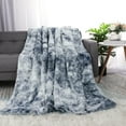 thumbnail image 1 of PiccoCasa Luxury Shaggy Faux Fur Throw Blanket for Sofa Couch, Gray 50"x60", 1 of 9
