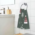thumbnail image 3 of Yayeee 2 Pack Hand Towels for Bathroom 100% Cotton 16" x 28" Kitchen Towel, Green Christmas Hats, 3 of 7