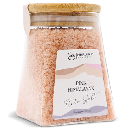 Pink Himalayan Flake Salt - 180g Triangle Glass Jar