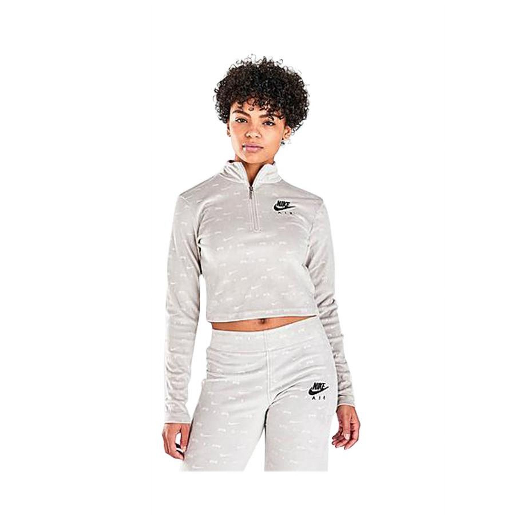 Nike Air Velour Women's Quarter-Zip Long-Sleeve Sweater Grey photo 2