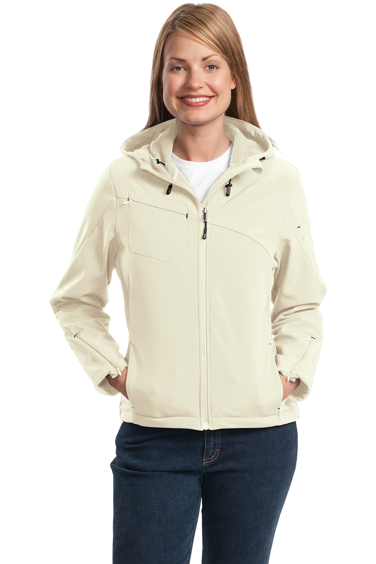 Textured Hooded Soft Shell Jacket. L706 