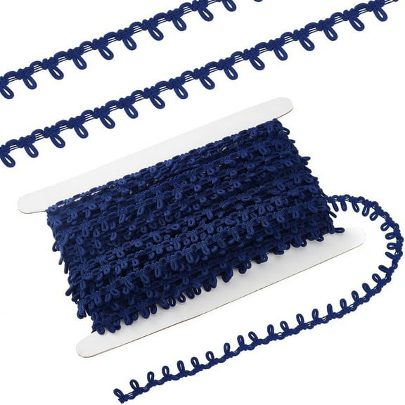 19 Yards Braid Trim with Elastic Button Loops 1/2 inch Blue Button Elastic Loop Button Loop Tape Dress Zipper Extender Upholstery Trim for Sewing Costume Crafts Dress Home Decor