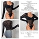 thumbnail image 5 of Body con cuello cuadrado, Body de corte alto para mujer Body de corte alto Body de malla Innovación moderna, 5 of 6