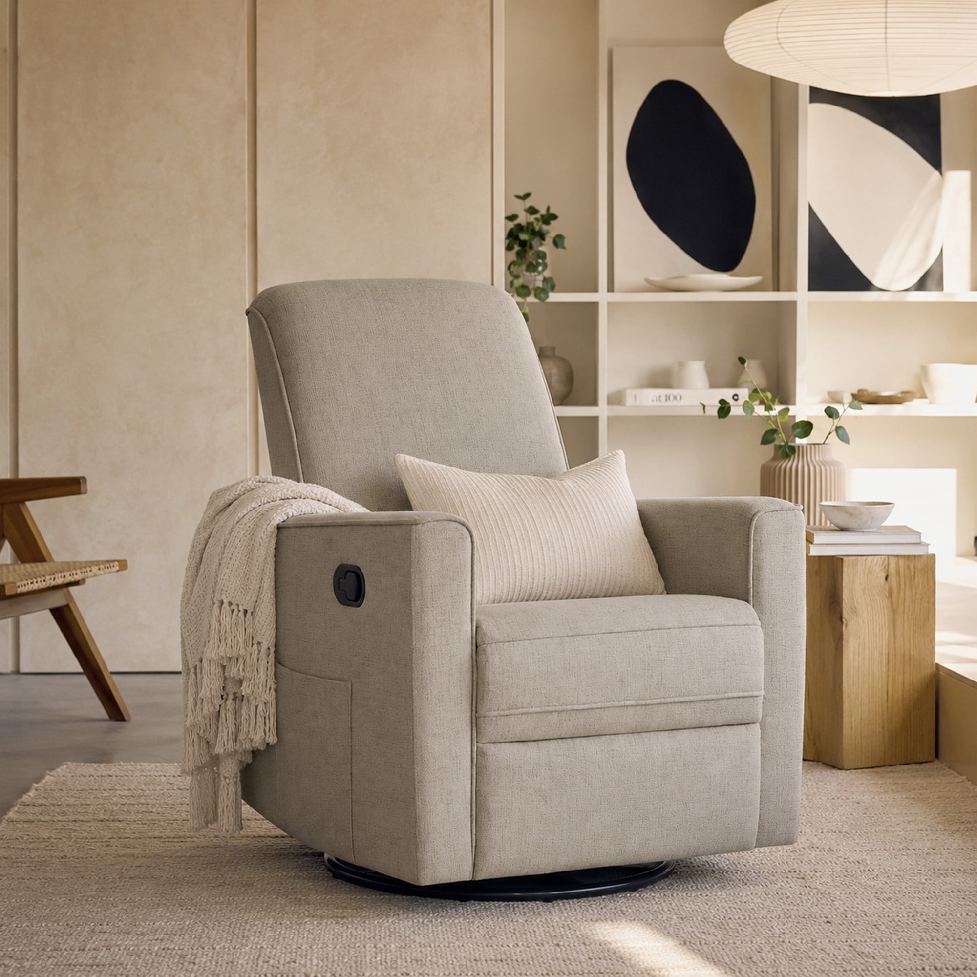 Evolur Raleigh Basic Glider |Recliner| Rocker, Warm Sand