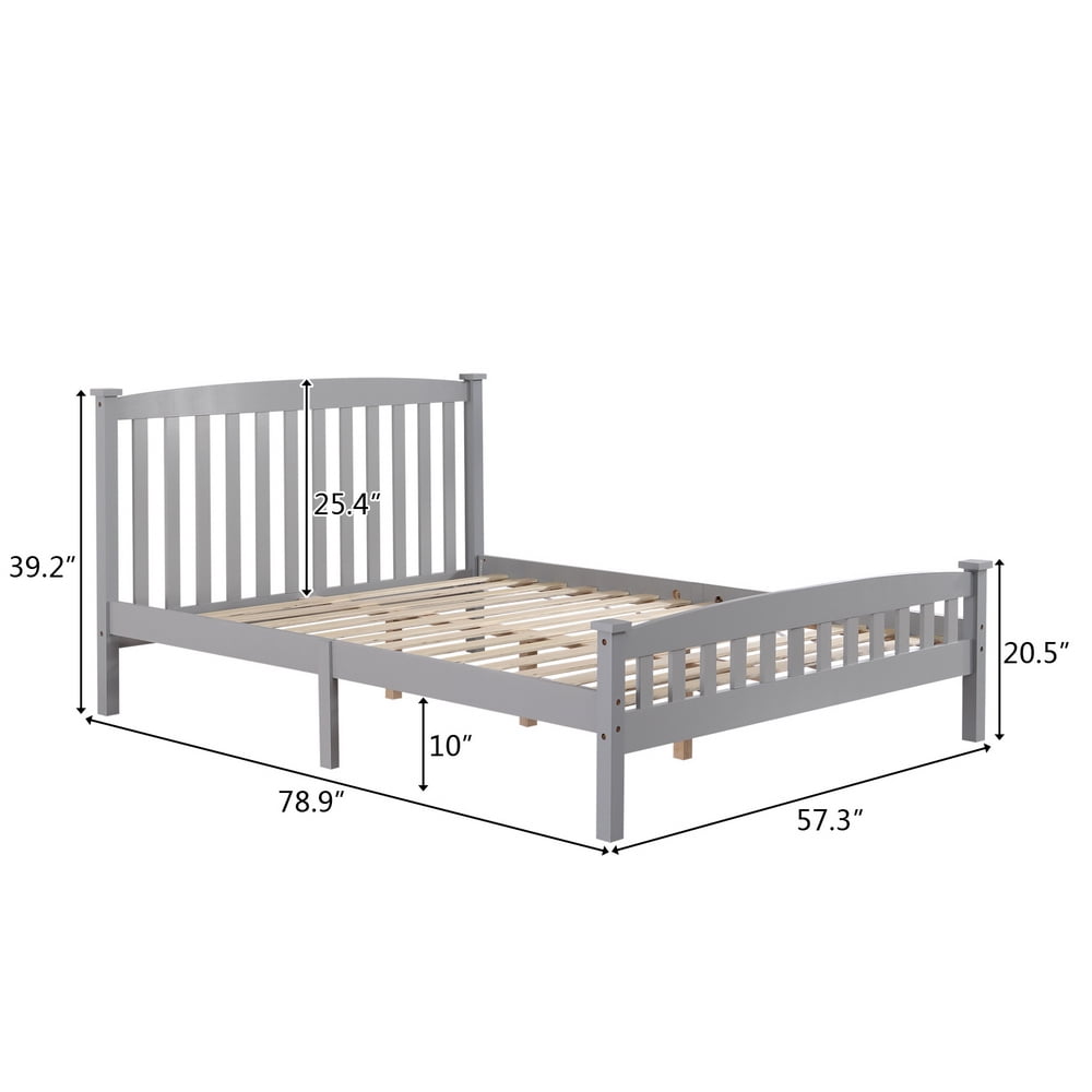 Kepooman Pine Platform Bed Frame with Headboard/wood Plank Support/no Spring Required/easy to Assemble, Full Size-Gray Kepooman Pine Platform Bed Frame with Headboard/wood Plank Support/no Spring Required/easy to Assemble, Full Size-Gray