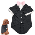 thumbnail image 1 of Dog Shirt Puppy Pet Small Dog Clothes, Stylish Suit Bow Tie Costume, Wedding Shirt Formal Tuxedo, 1 of 5
