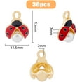 thumbnail image 2 of Ladybug Enamel Charms Clear Rhinestone Alloy Charms Beetle Pendant Red Metal Flying Animals Charms, 2 of 7