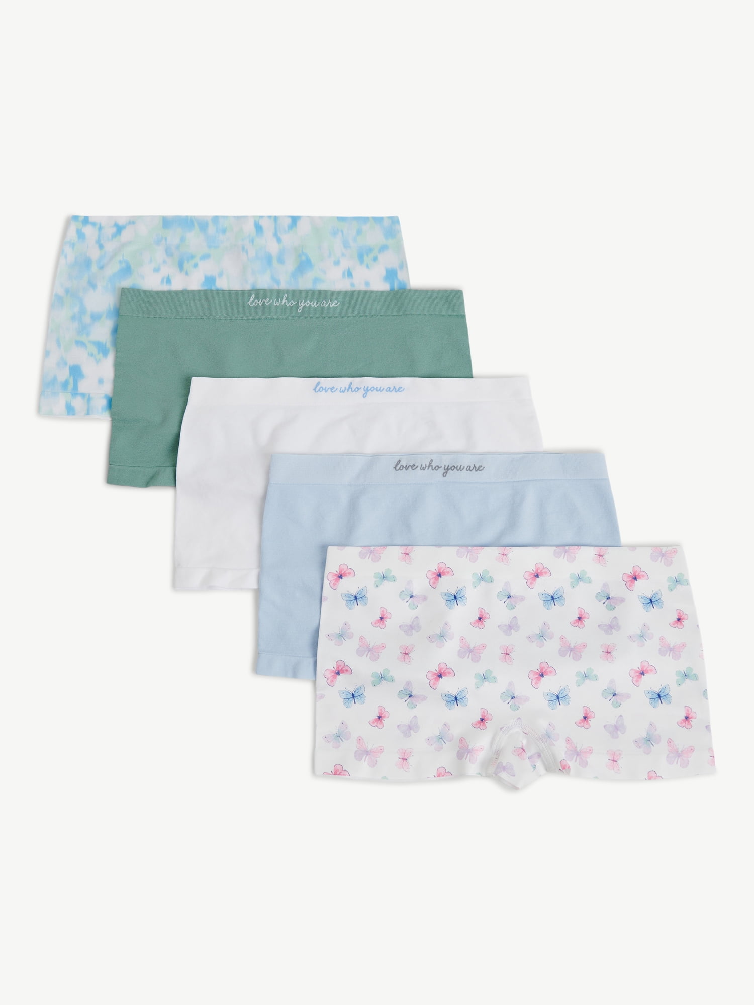 Justice Girls Seamless Shortie Undies, 5-Pack, Sizes 6-16