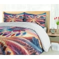 thumbnail image 4 of Ambesonne Lake Duvet Cover Set, Pure Wild Mountains Feathers, Queen, Pink Peach and Teal, 4 of 6