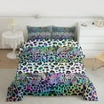 thumbnail image 2 of jejeloiu Leopard Print Queen Comforter Set,Abstract Cheetah Pattern Bedding Sets,Colorful Aesthetic Bedding Comforter Set For Men Women,Breathable Home Decor Reversible,3pcs, 2 of 8