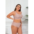 thumbnail image 3 of Qylux Women's Wireless Comfort Bras - Seamless Full Coverage Everyday T-Shirt Bra - Plus Size Soft Padded Bralette,Mauve,(M-4XL), 3 of 10