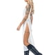 thumbnail image 5 of Lucakuins Vestido Midi para Mujer Slim Fit Verano Blanco Sin Mangas Cuello Redondo Alto Dividido Vestido Transparente Lucakuins  moda, 5 of 9
