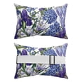 thumbnail image 2 of Pack of 2 Outdoor Lumbar Pillow Covers 11x16 Inch, Spring Flowers Waterproof Throw Pillow Covers Set, Purple Hydrangea Orchid Floral Country Decorative Cushion Cases for Patio Porch Car, 2 of 7