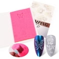 thumbnail image 2 of Plantilla de uñas con efecto florístico 3D, patrón de flor de mariposa rosa TFixol  plantilla de uñas, 2 of 7