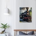 thumbnail image 4 of ONETECH Canvas Print Wall Art Set Vintage Retro Steam Engine Train at Depot Nature Photography Rustic Scenic Colorful Landscape for Living Room, Bedroom, Office -, 4 of 5