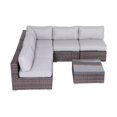 thumbnail image 3 of Living Source International Ensemble Sectionnel 6 Pcs avec Coussins Marron/gris, 3 of 3
