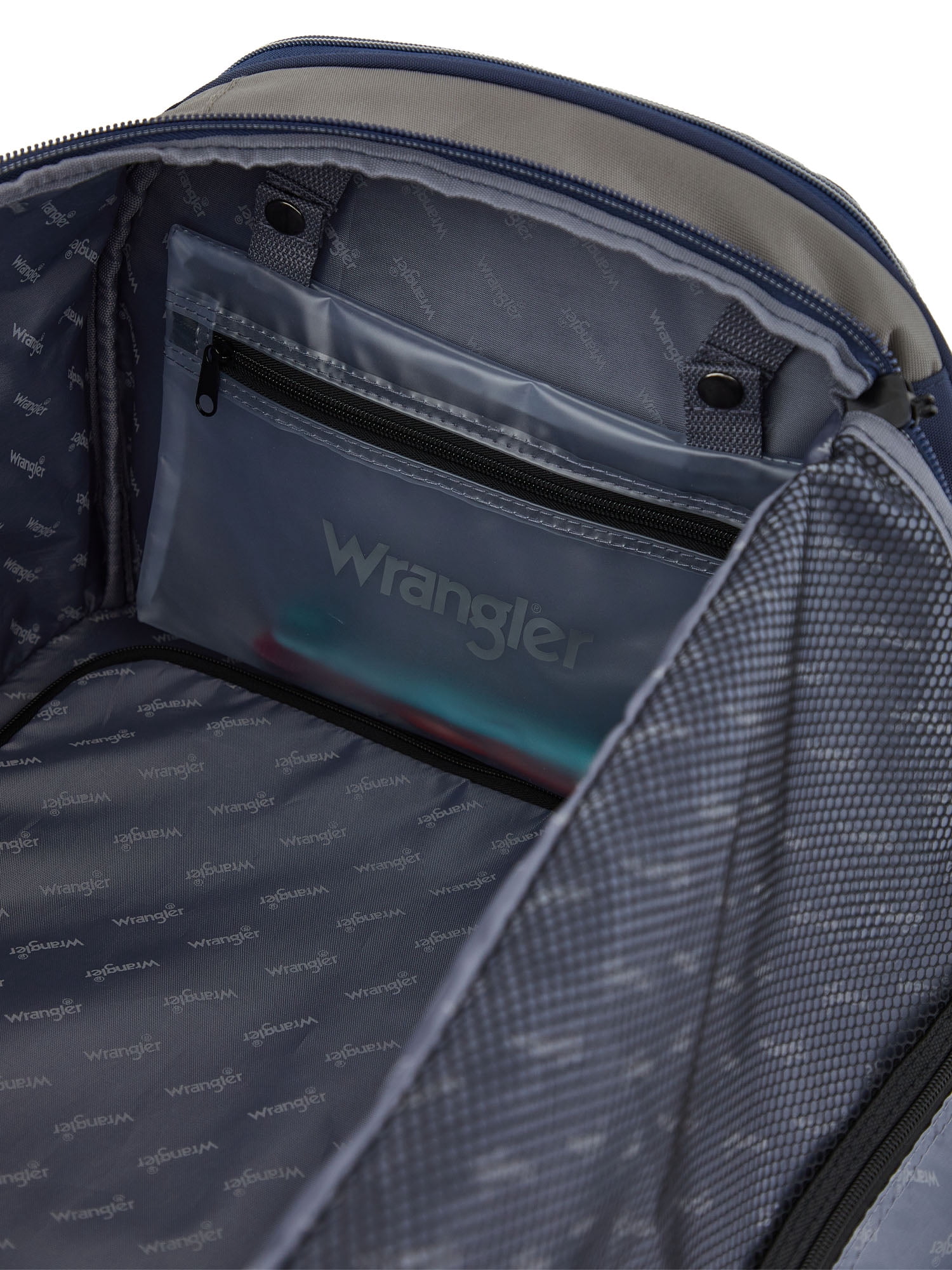 Wrangler 30" Drop-Bottom Rolling Duffel with Telescopic Handle - Navy Blue
