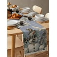 thumbnail image 6 of Christmas Snowman Blue Burlap-Cotton Table Runner 72 Inches Long,Retro Xmas Snowflake Botanical Farmhouse Table Runners,Outdoor Dining Tablecloths Decor for Baby Shower Party Wedding 18x72, 6 of 9