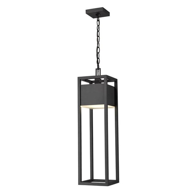 Z Lite 585CHB-BK-LED 7 in. Barwick LED Noir Extérieur Chaîne Montage Plafonnier