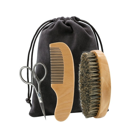1 Set Caring Shawing Tool Kit Bearing Caring Tools Tijeras de barba Cepillo de Combate