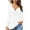 White, variant on Chbgutlmr Womens Tops Long Sleeve Front Knotted V Neck Blouses Solid Color Casual Slim Comfy Tunic Tops