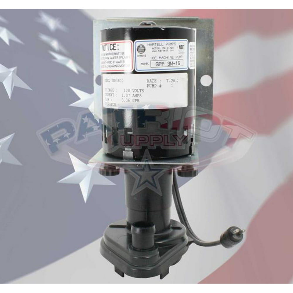 Hartell GPP3M1S, 115 V Replacement Ice Machine Pump for Crystal Tips