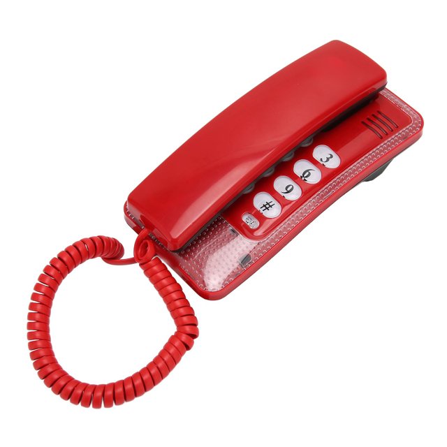 Teléfono de pared retro de estilo antiguo teléfono con cable Funciones múltiples Material ABS Botón de silencio a prueba de polvo para hotel