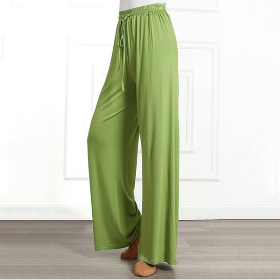 Lolmot Women's Modal Yoga Pants Wide Leg Dance Pants Loose Comfy Modal Elastic Waist Lounge Running Straight Pants Active Casual Sweatpants Gym Joggers Pants