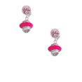 thumbnail image 2 of Delight Jewelry Silvertone Hot Pink Center Spinner Pink Crystal Clip on Earrings, 2 of 5