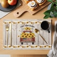 thumbnail image 2 of Farm Sunflowers Placemats Set of 8, Summer Floral Truck Leaves Fruit Wood Grain Non-Slip Place Mats Washable Table Mats for Kitchen Dining Table Decorations Indoor/Outdoor, 2 of 9