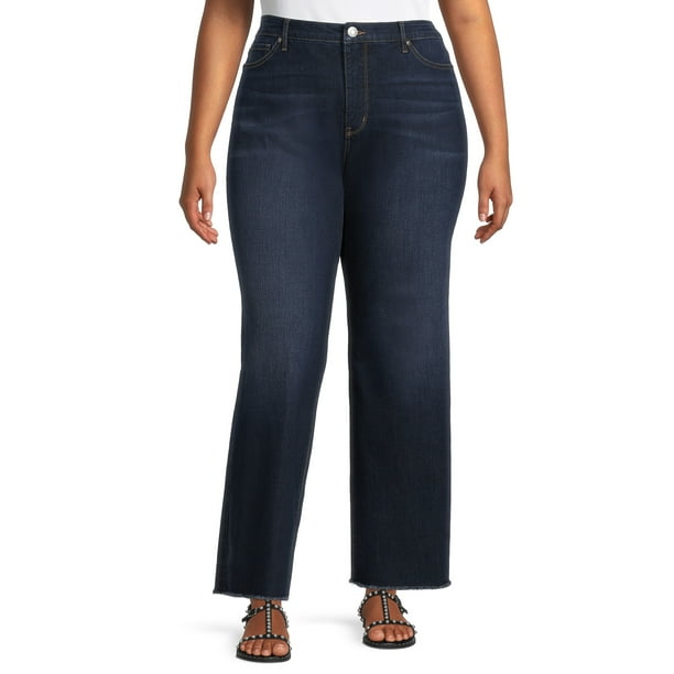 Terra & Sky Women's Plus Size Wide Leg Jeans - Walmart.com