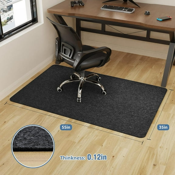 Office Chair Mat for Hardwood Floor, 55"x35" Computer Chair Rug, Under Desk Mat, Large Anti-Slip Floor Protector for Home Office