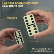 Mega Large 3 Dominoes Set for Adults and Kids – Dominoes Double 6 Classic Board Games – Double Six Dominoes Set with 28 Tiles and Gift Case, Juegos de Mesa (MEGA)