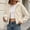 Beige, variant on Women Cropped Zip Up Hooded Jacket, Solid Color Long Sleeve Drop Shoulder Casual Outerwear Layering Coat S‑XXL Gray XL(XL)