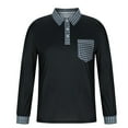 thumbnail image 4 of pstuiky manga larga para hombre, Camisa de manga larga con botones y diseño de patchwork a cuadros para hombre, informal, transpirable y de secado rápido. Tops casuales para hombres xl, 4 of 6
