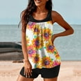 thumbnail image 2 of Trajes de Baño Modestos para las Mujeres Traje de Baño de Eslinga de Impresión de Hojas de Flores Multicolores, Cintura Alta Y Tops de Traje de Baño de Apoyo para las Mujeres, 2 of 6
