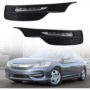 waltyotur 2Pcs LED Fog Lights Assembly with Bulbs with Switch Wires Kit Replacement for 2016-2017 Accord Sedan 4-Door