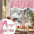 thumbnail image 5 of Pink Snowflakes Tie Up Valances Curtain, Winter Xmas Pink White Nature Snow Scene Adjustable Rod Pocket Short Window Treatment Tie Up Curtains Valances for Kitchen Living Room Bathroom 42x12 Inches, 5 of 9
