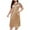 Khaki, variant on Kaemgyyd Plus Size Nightgown for Women Satin Silk Floral Lace V Neck Short Sleeve Nightshirt Loose Sleepwear Loungewear